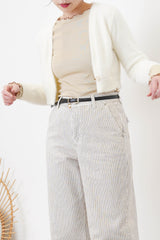 Ivory soft texture crop cardigan