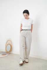 Stripes wide leg trousers