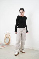 Stripes wide leg trousers