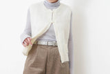 White brush wool vest w/ detail buttons