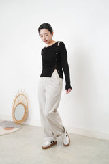 Stripes wide leg trousers