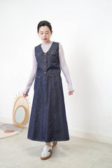 Navy summer denim vest