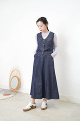 Navy summer denim vest