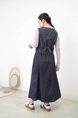 Navy summer denim skirt