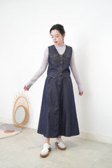 Navy summer denim vest