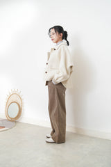 Off white merino wool jacket in 2 ways