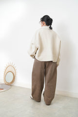 Off white merino wool jacket in 2 ways