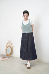 Sky blue texture knit cami