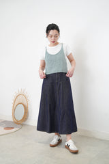 Sky blue texture knit cami