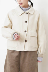 Off white merino wool jacket in 2 ways