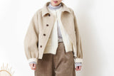 White brush wool vest w/ detail buttons