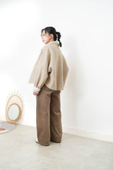 Off white merino wool jacket in 2 ways