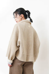 Off white merino wool jacket in 2 ways