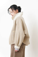 Off white merino wool jacket in 2 ways