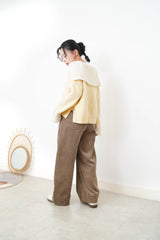 Butter yellow wool sweater w/ sailor collar