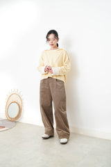 Butter yellow wool sweater w/ sailor collar