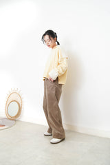 Butter yellow wool sweater w/ sailor collar
