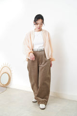 Peach premium sheer bomber jacket