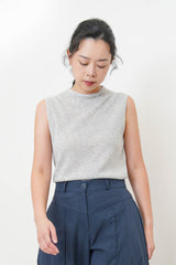Sky Blue sheer pattern long vest in wrinkle texture