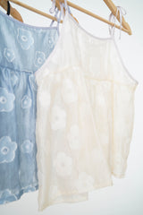 Ivory sheer flower pattern cami