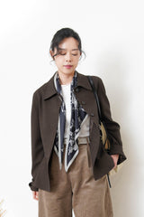 Floral pattern scarf in triangle shape