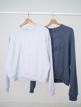 Light grey pullover w/ embroidery lettering