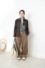 Camel brown corduroy pants with belt