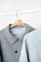 Blue merino wool jacket in 2 ways