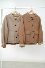 Caramel merino wool jacket in 2 ways