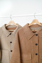 Caramel merino wool jacket in 2 ways