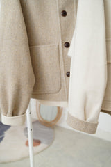 Off white merino wool jacket in 2 ways