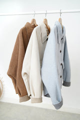 Caramel merino wool jacket in 2 ways