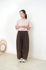 Sakura pink linen top w/ elastic hem KTP5418PK PK2 GN2 190 315/299 284/270