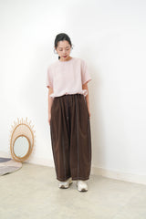 Sakura pink linen top w/ elastic hem KTP5418PK PK2 GN2 190 315/299 284/270