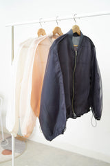 White premium sheer bomber jacket