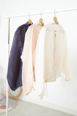 White premium sheer bomber jacket