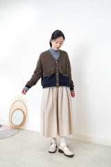 Light beige pleats round skirt w/ straps