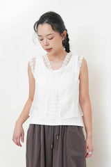 White lace vest blouse