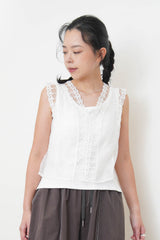 White lace vest blouse