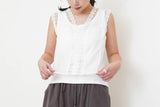 White lace vest blouse