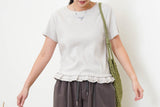 Detail ruffle mesh cami w/ ruffle tee in set