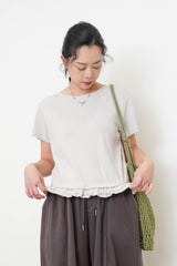 Detail ruffle mesh cami w/ ruffle tee in set