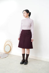 Burgundy A line cut wool skirt