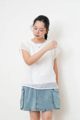 White sheer double layer extra smooth vest