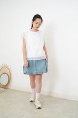 White sheer double layer extra smooth vest