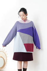 Purple palette sweater in loose cut
