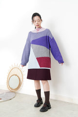 Purple palette sweater in loose cut