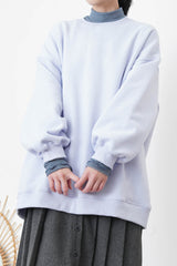 Blue stand collar inner in stripes