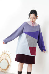 Purple palette sweater in loose cut