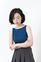 Boat neck minimal vest